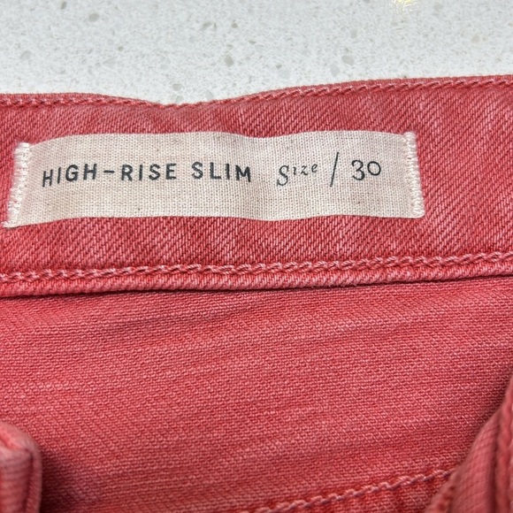 Pilcro and Letterpress High Rise Slim Distressed Jeans Coral - Picture 3 of 14